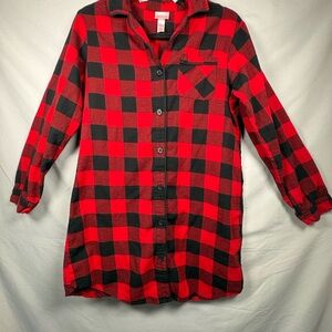 Wondershop Target Women’s Size L Button-up Red and Black Plaid Top